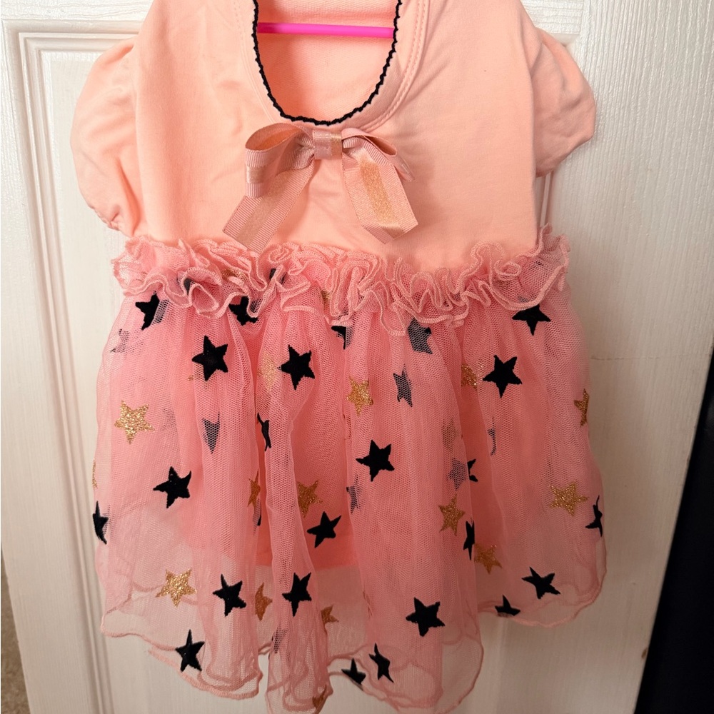Little stars dog Dress by Wooflink - SIZE 4 pink